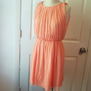 ALICE + OLIVIA sz L coral Grecian goddess dress